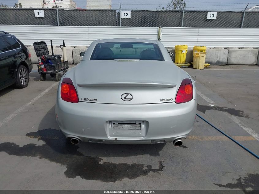 2002 Lexus Sc 430 VIN: JTHFN48Y620010479 Lot: 43333660