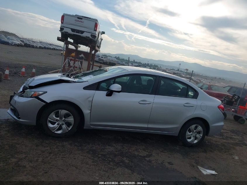 2013 Honda Civic Lx VIN: 2HGFB2F52DH593110 Lot: 43333824