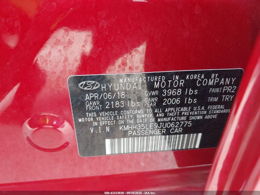 2018 HYUNDAI ELANTRA GT - KMHH35LE9JU062775