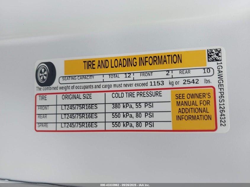 1GAWGEFP6S1264322 2025 CHEVROLET EXPRESS photo no. 6