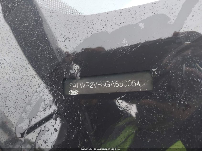 2016 Land Rover Range Rover Sport 3.0L V6 Supercharged Hse VIN: SALWR2VF8GA650054 Lot: 43334156