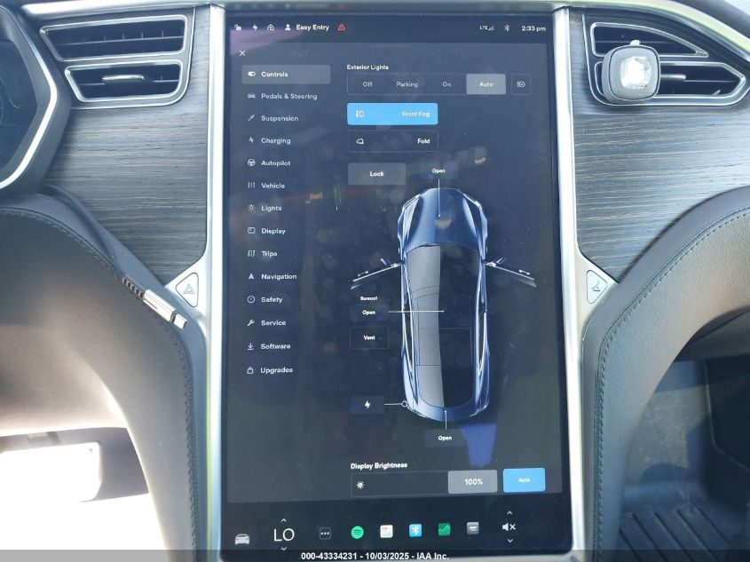 2015 Tesla Model S 70D/85D/P85D VIN: 5YJSA1H24FFP76160 Lot: 43334231