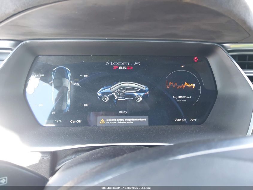 2015 Tesla Model S 70D/85D/P85D VIN: 5YJSA1H24FFP76160 Lot: 43334231