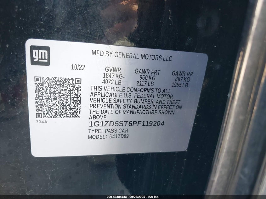 2023 CHEVROLET MALIBU FWD 1LT - 1G1ZD5ST6PF119204