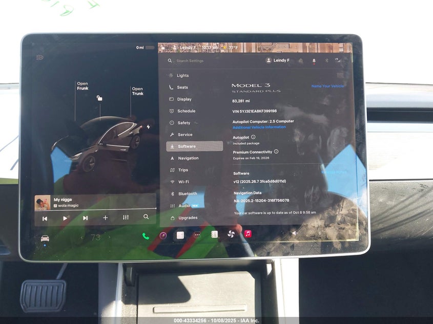 2019 Tesla Model 3 Long Range/Mid Range/Standard Range/Standard Range Plus VIN: 5YJ3E1EA8KF399198 Lot: 43334256