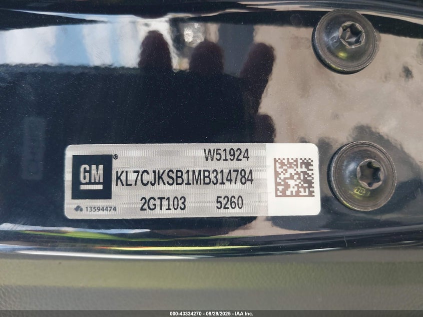 2021 CHEVROLET TRAX FWD LS - KL7CJKSB1MB314784