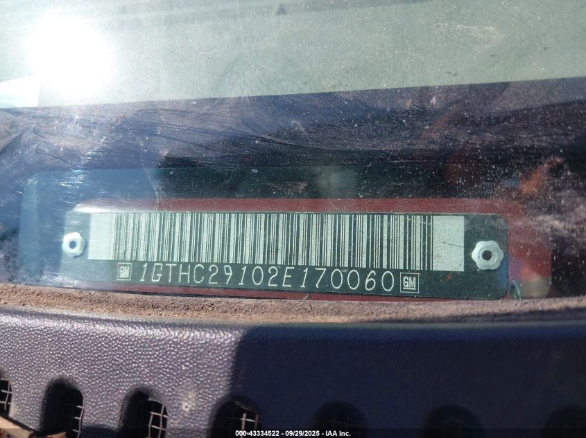 2002 GMC Sierra 2500Hd Sle VIN: 1GTHC29102E170060 Lot: 43334522