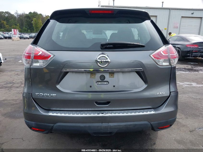 2015 Nissan Rogue S VIN: KNMAT2MVXFP500776 Lot: 43334681