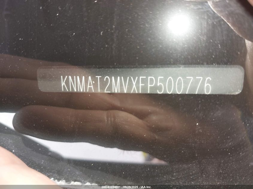 2015 Nissan Rogue S VIN: KNMAT2MVXFP500776 Lot: 43334681