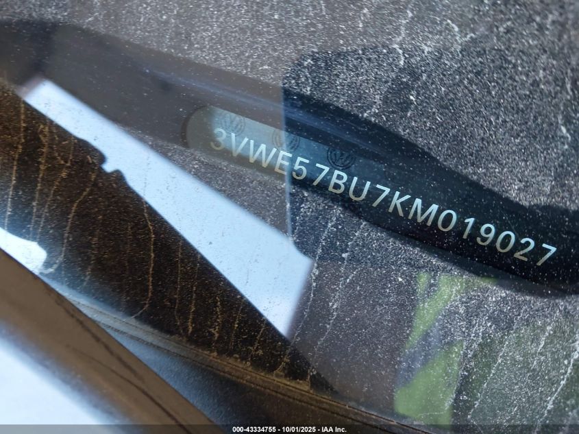 2019 Volkswagen Jetta 1.4T Sel VIN: 3VWE57BU7KM019027 Lot: 43334755