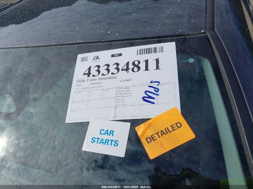 2025 Toyota Camry Le VIN: 4T1DAACK9SU567378 Lot: 43371263