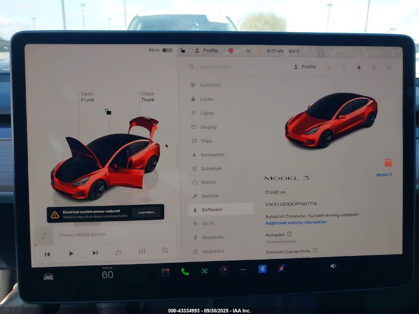 2023 Tesla Model 3 Rear-Wheel Drive VIN: 5YJ3E1EA3PF407778 Lot: 43334993