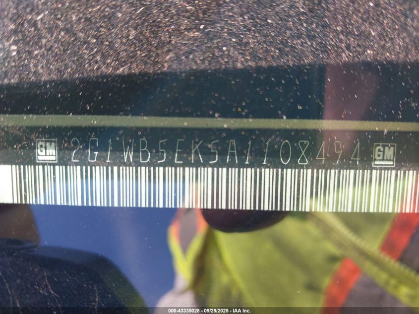 2010 Chevrolet Impala Lt VIN: 2G1WB5EK5A1108494 Lot: 43335028