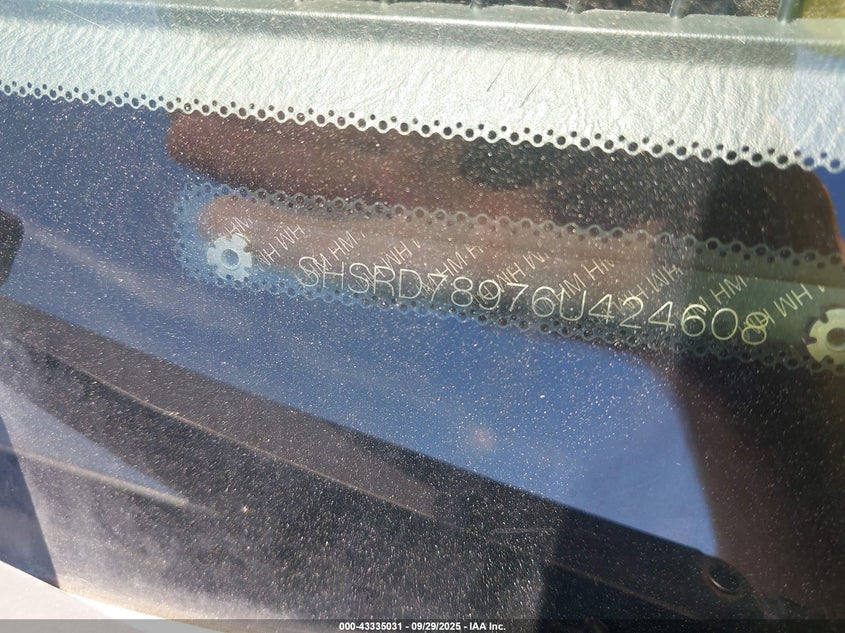 2006 Honda Cr-V Se VIN: SHSRD78976U424608 Lot: 43335031