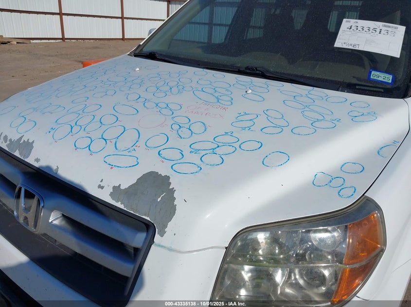 2007 Honda Pilot Ex VIN: 5FNYF28407B005411 Lot: 43335138