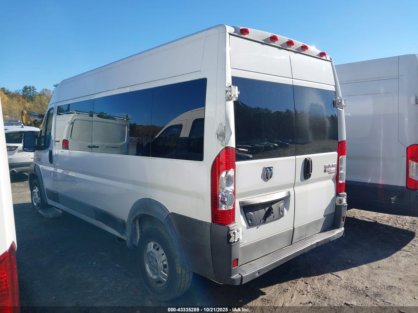 2016 Ram Promaster 2500 Window Van High Roof VIN: 3C6TRVPG8GE107163 Lot: 43335289