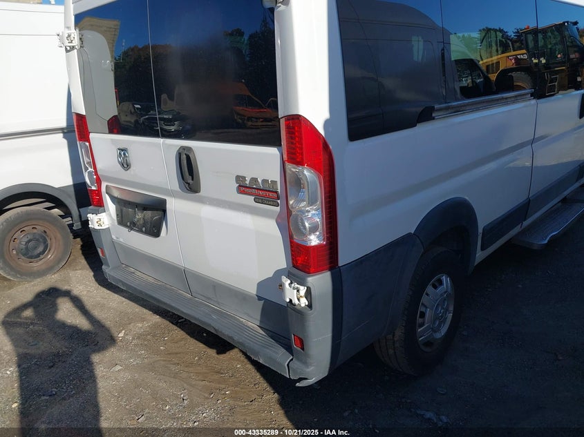 2016 Ram Promaster 2500 Window Van High Roof VIN: 3C6TRVPG8GE107163 Lot: 43335289