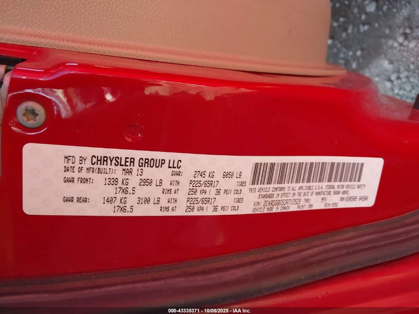 2013 Dodge Grand Caravan Se VIN: 2C4RDGBG5DR712529 Lot: 43335371