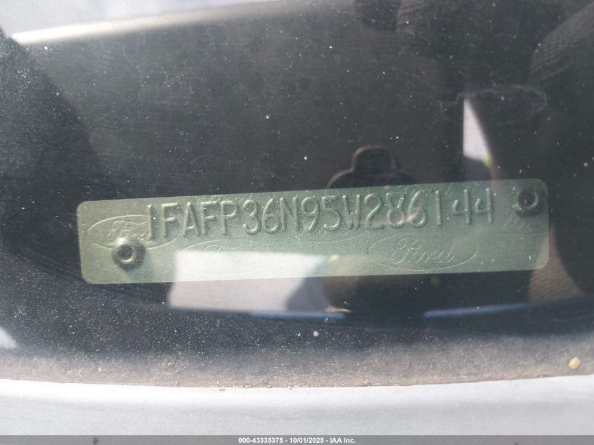 2005 Ford Focus Zxw VIN: 1FAFP36N95W286144 Lot: 43335375