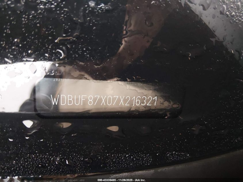 2007 Mercedes-Benz E 350 4Matic VIN: WDBUF87X07X216321 Lot: 43335485