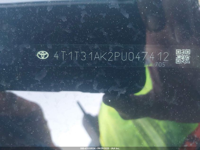 2023 Toyota Camry Se Nightshade Edition Hybrid VIN: 4T1T31AK2PU047412 Lot: 43335524