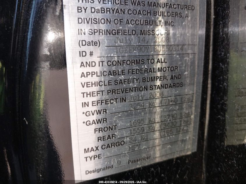 2008 Cadillac Dts Standard VIN: 1GEEK90Y18U550314 Lot: 43335614