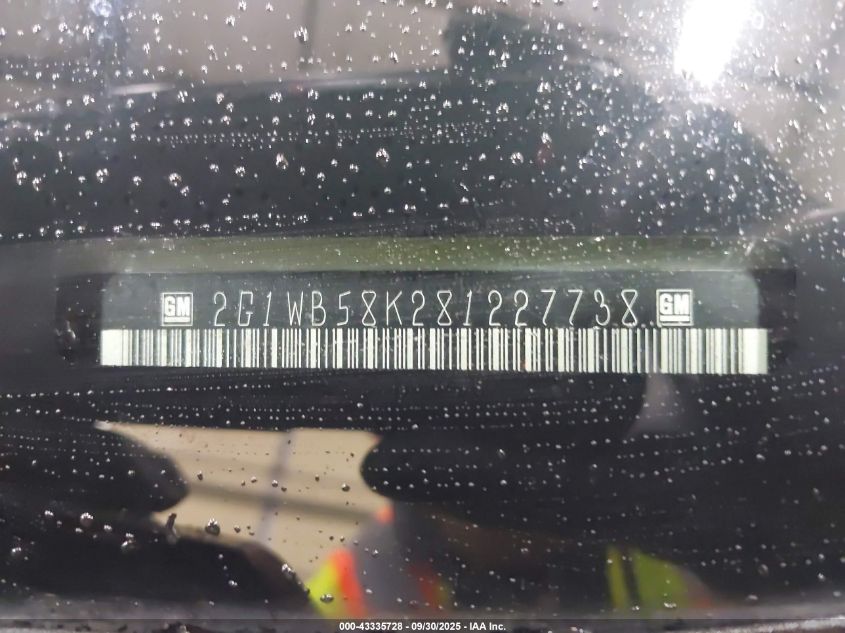 2008 Chevrolet Impala Ls VIN: 2G1WB58K281227738 Lot: 43335728