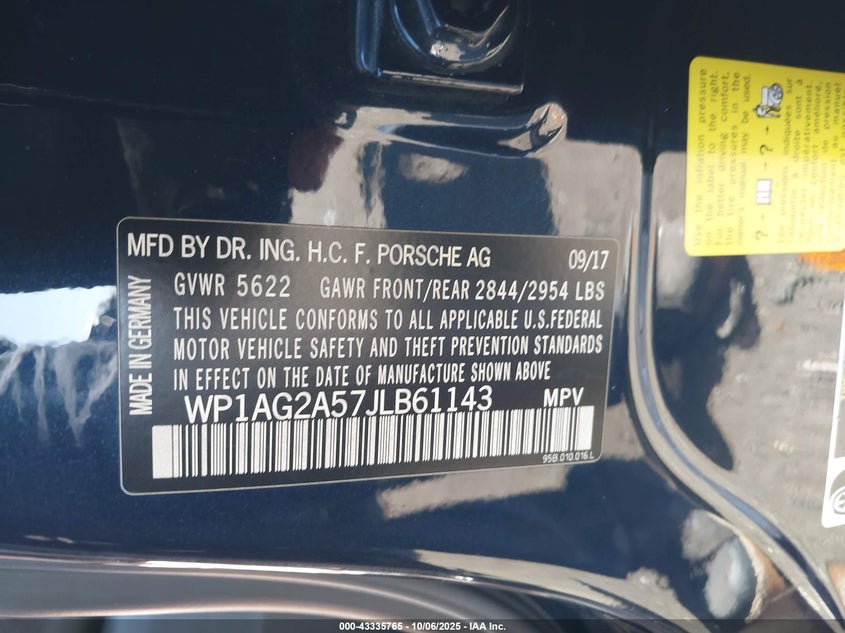 2018 PORSCHE MACAN GTS WP1AG2A57JLB61143