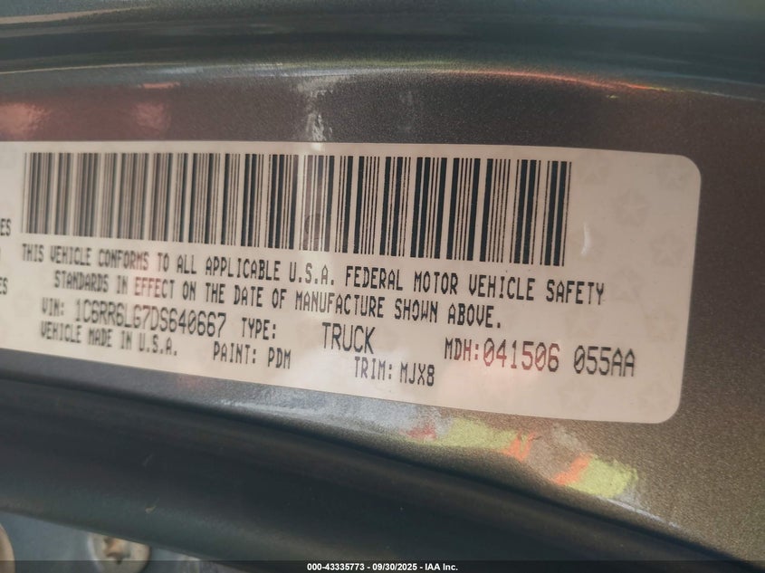 2013 RAM 1500 SLT - 1C6RR6LG7DS640667