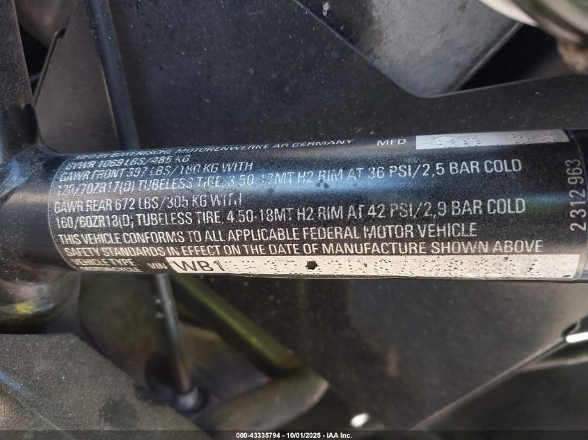 1994 BMW K1100 Rs VIN: WB1053202R6496104 Lot: 43335794