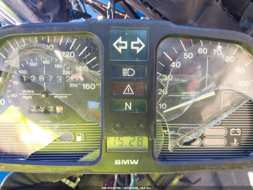 1994 BMW K1100 Rs VIN: WB1053202R6496104 Lot: 43335794