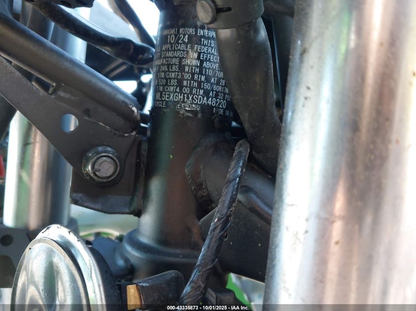 2025 Kawasaki Ex500 H VIN: ML5EXGH1XSDA48220 Lot: 43335873