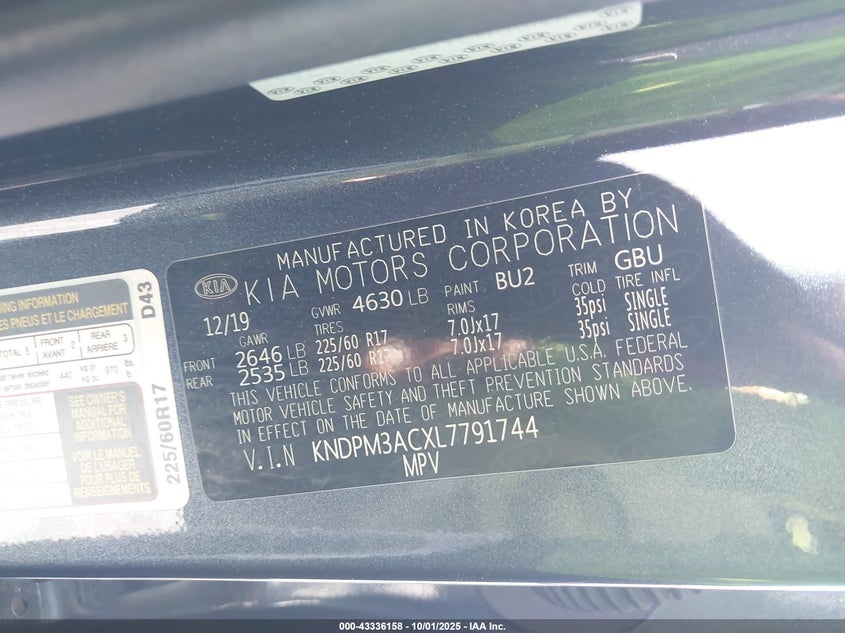 2020 KIA SPORTAGE LX - KNDPM3ACXL7791744