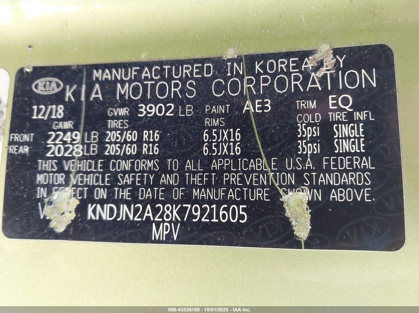 2019 KIA SOUL - KNDJN2A28K7921605