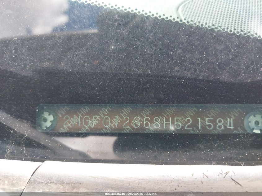 2008 Honda Civic Lx VIN: 2HGFG12668H521584 Lot: 43336246