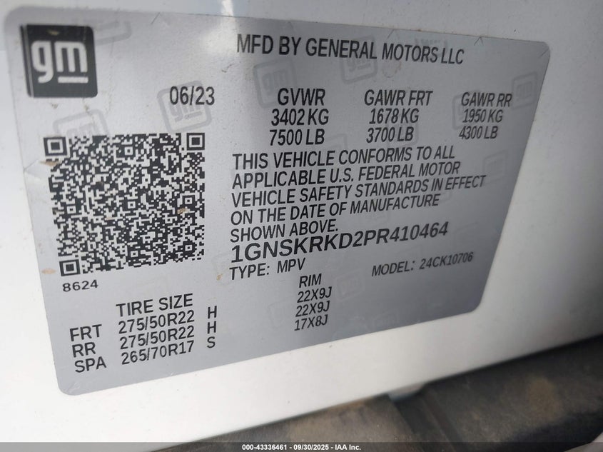 2023 CHEVROLET TAHOE 4WD RST - 1GNSKRKD2PR410464