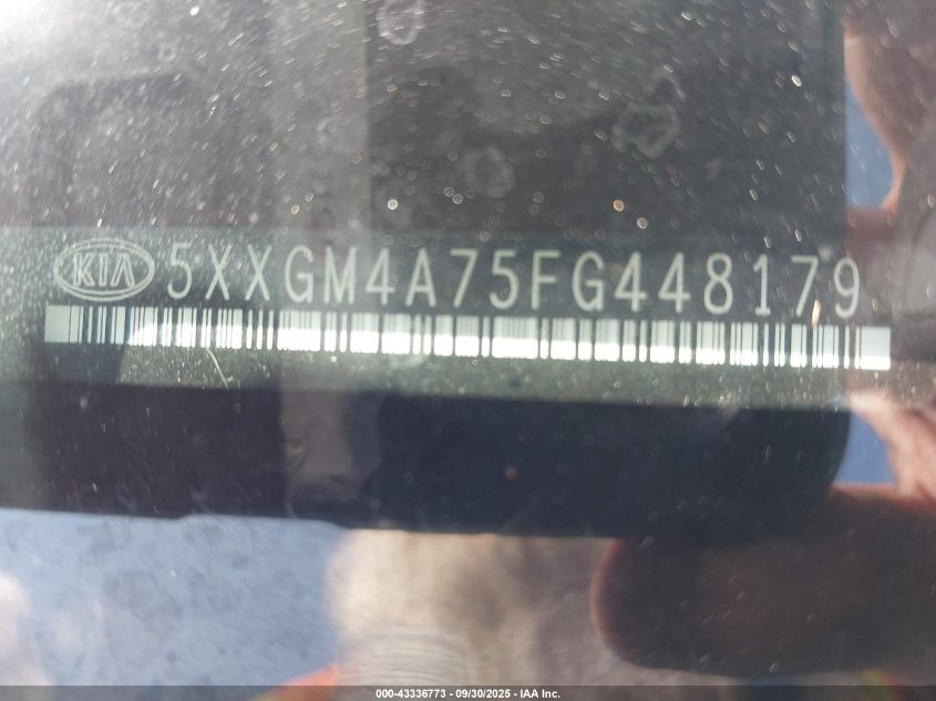 2015 Kia Optima Lx VIN: 5XXGM4A75FG448179 Lot: 43336773