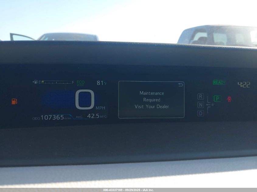 2016 Toyota Prius Two VIN: JTDKBRFUXG3510060 Lot: 43337169