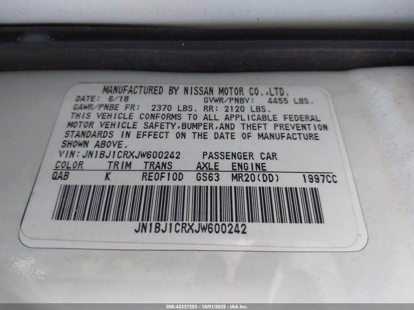 2018 NISSAN ROGUE SPORT SL - JN1BJ1CRXJW600242