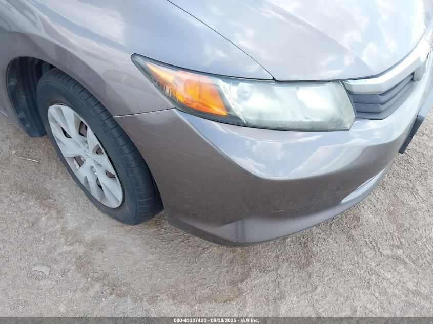 2012 Honda Civic Lx VIN: JHMFB2F52CS001872 Lot: 43337423