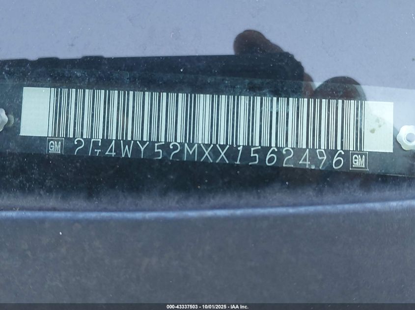 1999 Buick Century Limited VIN: 2G4WY52MXX1562496 Lot: 43337503