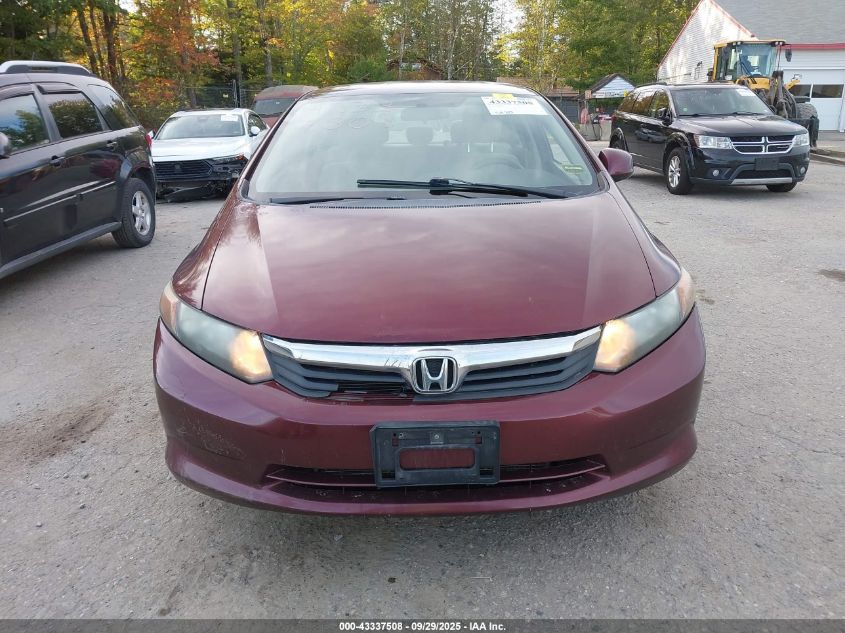 2012 Honda Civic Lx VIN: 2HGFB2F59CH537941 Lot: 43337508