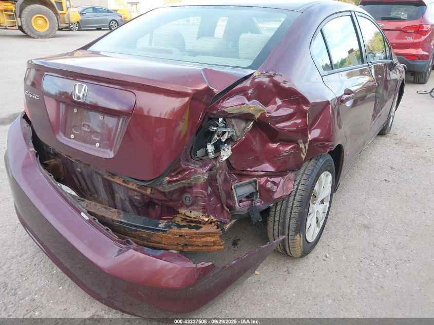 2012 Honda Civic Lx VIN: 2HGFB2F59CH537941 Lot: 43337508