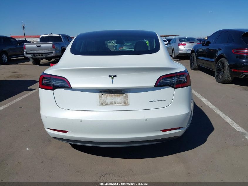 2020 Tesla Model 3 Long Range Dual Motor All-Wheel Drive VIN: 5YJ3E1EB6LF619626 Lot: 43337651