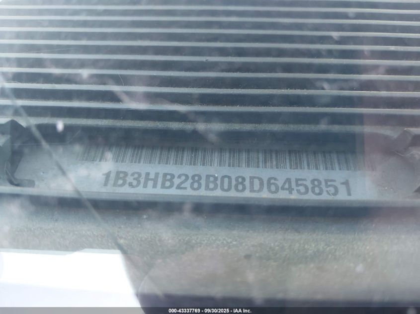 2008 Dodge Caliber Se VIN: 1B3HB28B08D645851 Lot: 43337769