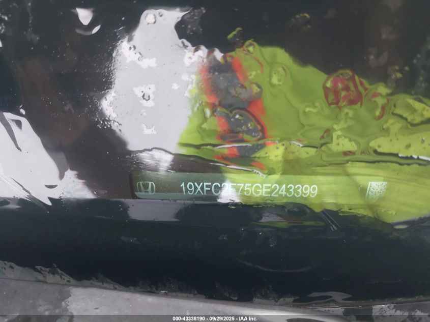2016 Honda Civic Ex VIN: 19XFC2F75GE243399 Lot: 43338190