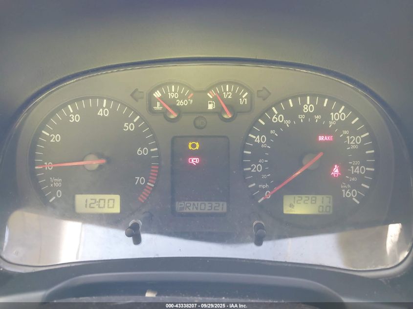 2003 Volkswagen Golf Gls 2.0L VIN: 9BWGK61J034032193 Lot: 43338207