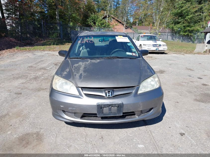2005 Honda Civic Vp VIN: 2HGES16305H629916 Lot: 43338290