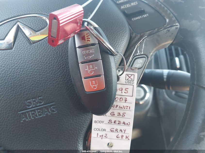 2007 Infiniti G35 Journey VIN: JNKBV61E27M724927 Lot: 43338481