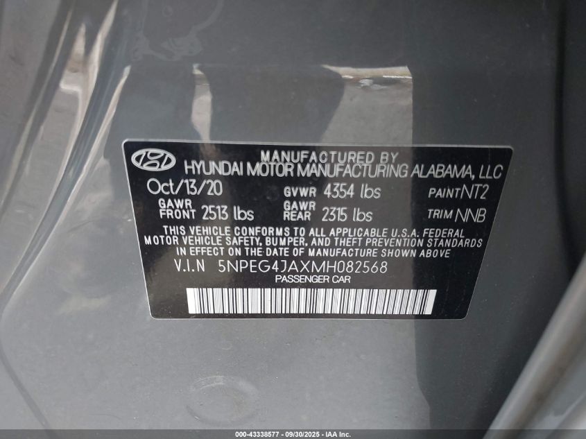 2021 HYUNDAI SONATA SE - 5NPEG4JAXMH082568